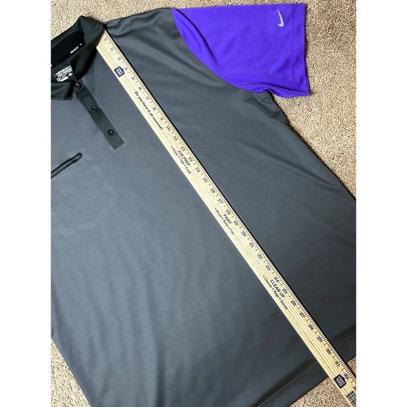 NikeGolf Tour Performance Dri-Fit Mens Polo Smokey Gray Short Sleeve Shirt XL - Picture 11 of 11